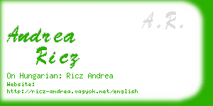 andrea ricz business card